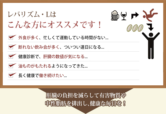 レバリズム Lで肝機能を助け 新陳代謝を高め